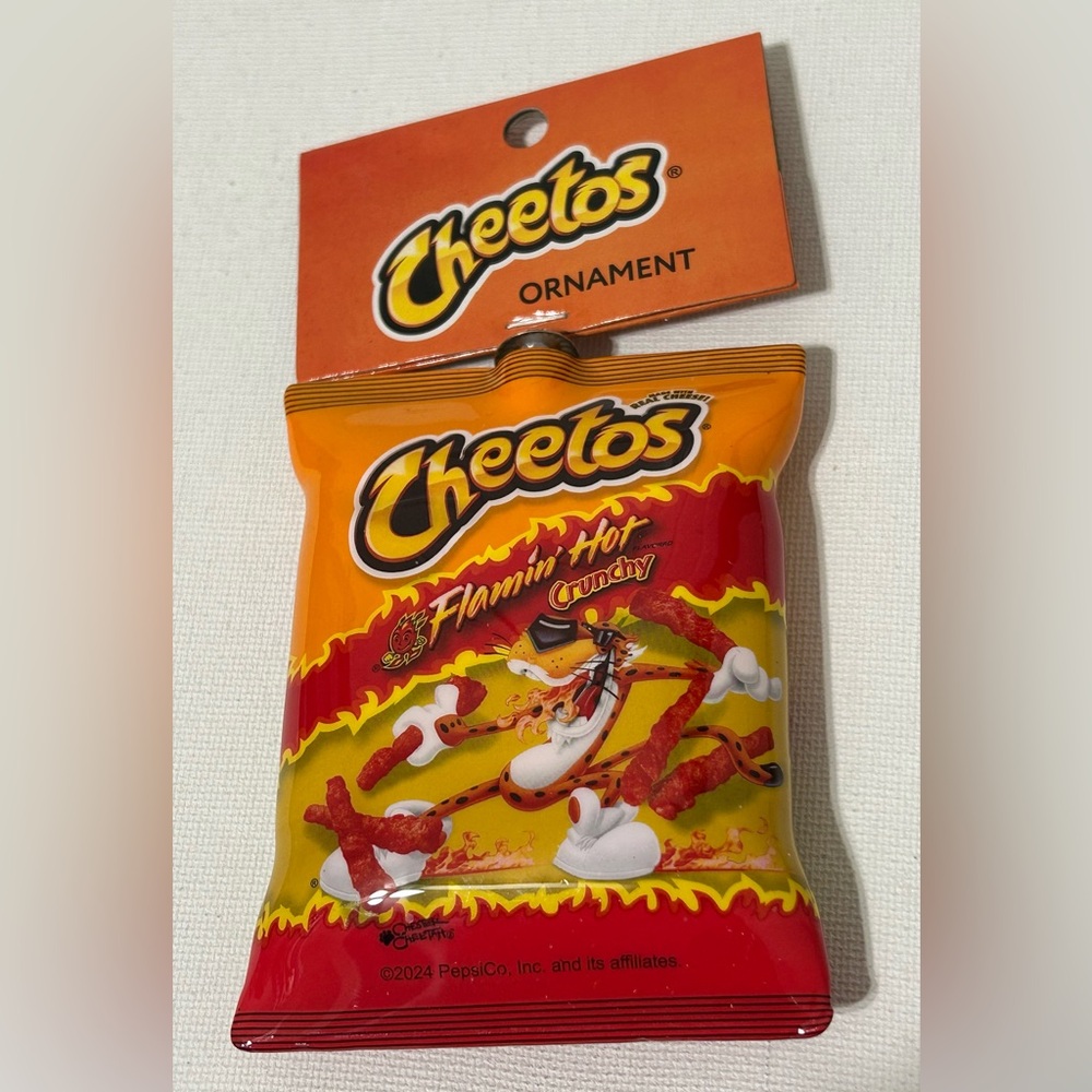 RUZ Christmas Ornaments CHEETOS Flamin’ Hot Novelty Decoupage Faux Food NEW